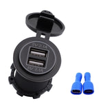 Caricabatteria auto doppio USB 5V 4.2A impermeabile IP66