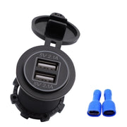 Caricabatteria universale per auto Presa di alimentazione a 2 porte Caricatore doppio USB 5V 4.2A IP66 con apertura, 4.2A with Aperture (Red Light)