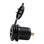 Caricabatteria auto doppio USB 5V 4.2A impermeabile IP66
