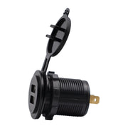 Caricabatteria universale per auto Presa di alimentazione a 2 porte Caricatore doppio USB 5V 4.2A IP66 con apertura, 4.2A with Aperture (Red Light)