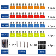 Kit portafusibili con scatola fusibili a lama per circuito a 12 vie, positivo e negativo indipendente, 1 in 12, con indicatore di avviso LED per auto, camion, barca, 1 in 12 Out