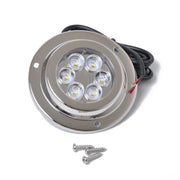 DC 10-30V 12W IP68 316 Acciaio inossidabile 6 LED Luce blu Luce subacquea Barca ad alta potenza Luminosa per Marina / Yacht, 12W Blue Light