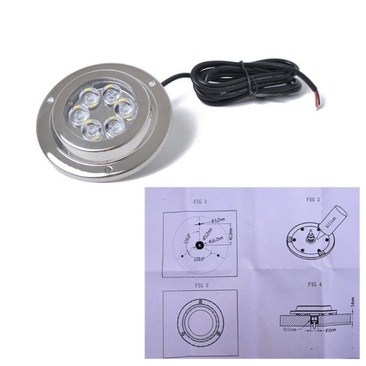 Luce subacquea LED 12W IP68 acciaio inox bianca