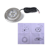 DC 10-30V 12W IP68 316 Acciaio inossidabile 6 LED Luce bianca Luce subacquea Barca ad alta potenza Luminosa per Marina / Yacht, 12W White Light