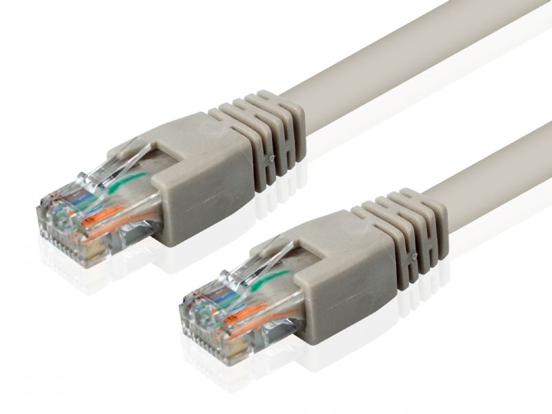 Cavo di rete Patch in Rame Cat. 5e Grigio UTP 1.8 mt