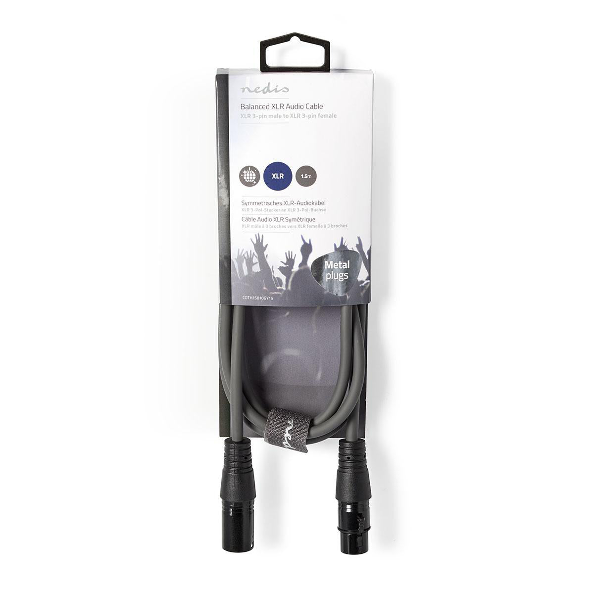 XLR Cavo Stereo XLR 3p (M) - XLR 3p (F) 1.5 m Grigio Scuro 8717534023963 871753402396 COTH15010GY15 ND2370