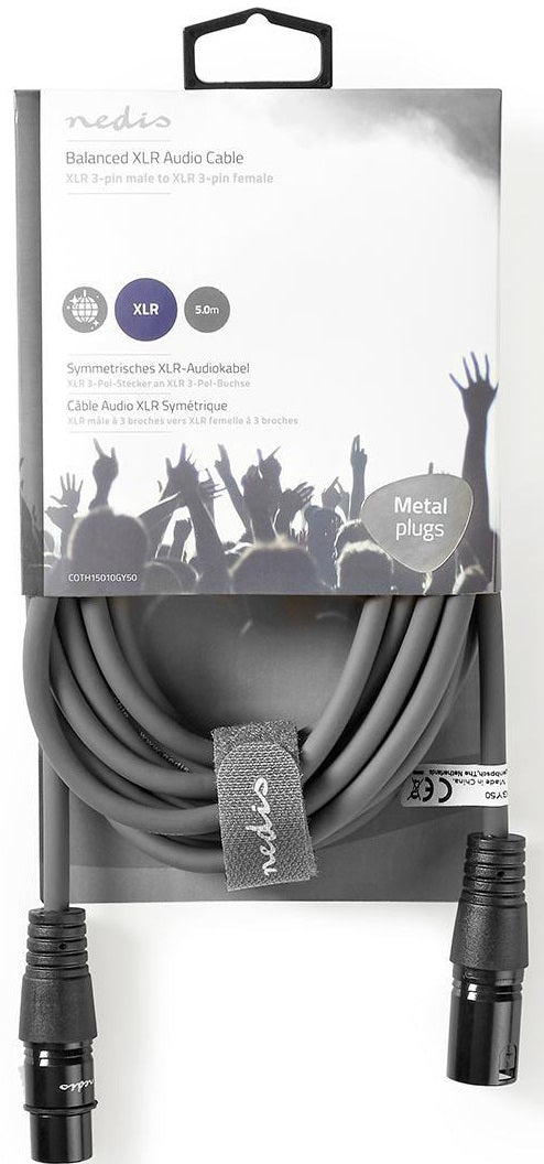 Cavo audio bilanciato XLR a 3 pin maschio-femmina 5m COTH15010GY50 5412810295647ND2943