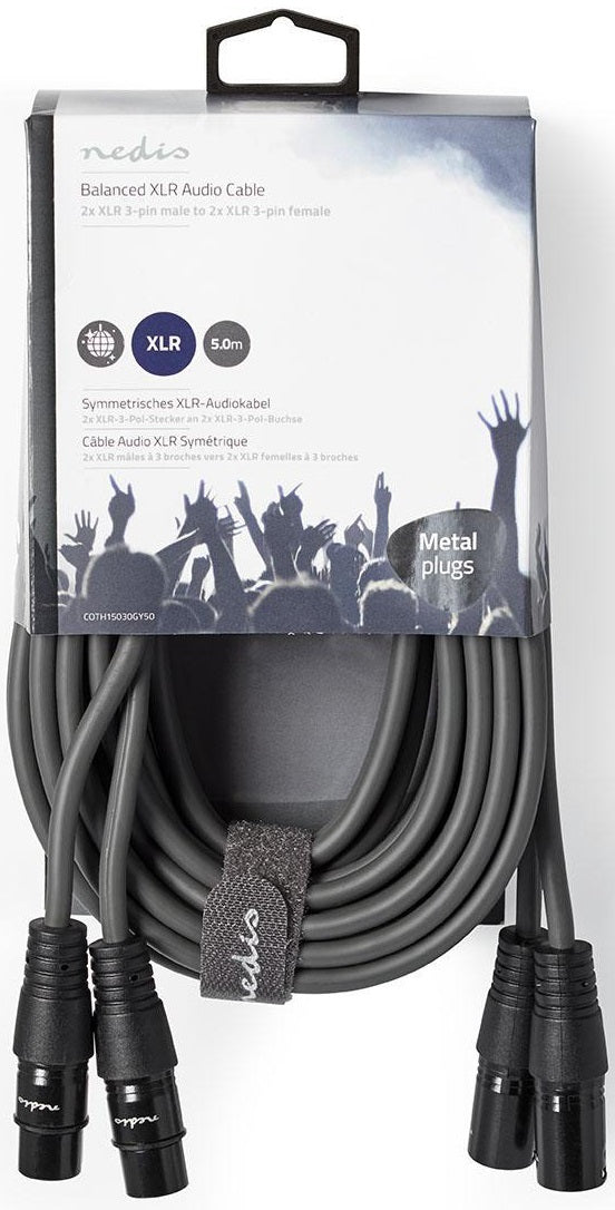 Cavo Audio XLR Bilanciato 2x Maschio a 3 Pin- 2x Femmina a 3 Pin 5m COTH15030GY50 5412810295708  ND8055