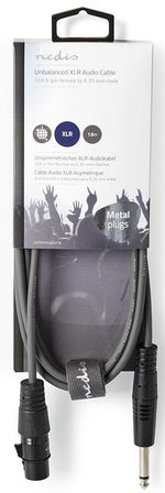Cavo Audio XLR non Bilanciato Femmina a 3 Pin XLR-Maschio da 6,35mm 1.5m  COTH15120GY15 5412810295395 ND4564