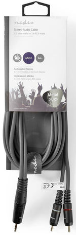 Cavo audio stereo 3,5 mm maschio -2x maschio RCA 3m COTH22200GY30 5412810295210 ND1872