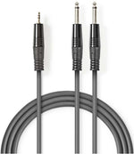 Cavo audio stereo 2x 6,35mm-3.5mm maschio 3m