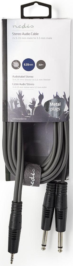 Cavo audio stereo 2x 6,35mm-3.5mm maschio 3m COTH23200GY30 5412810295289 ND2436