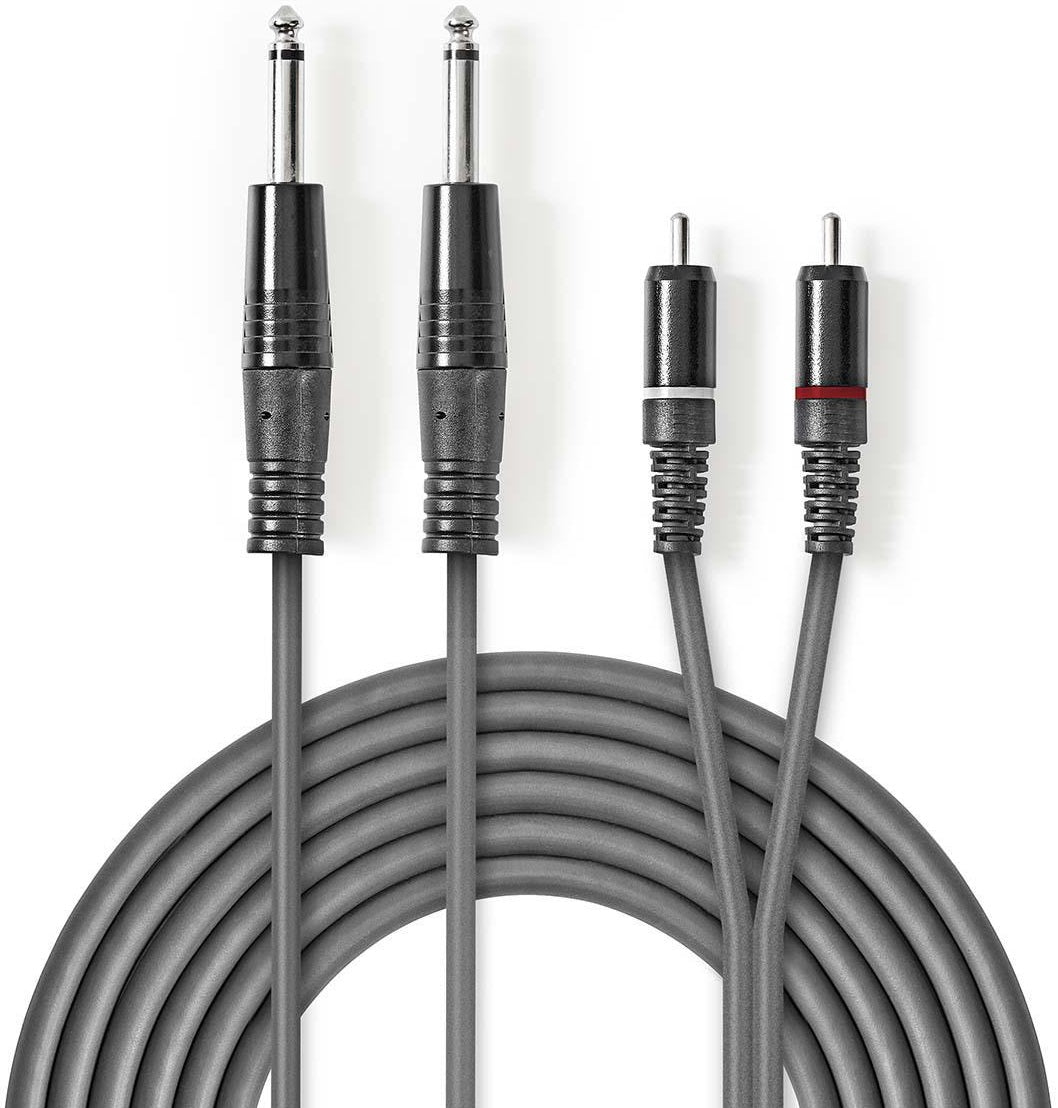 Cavo audio stereo 2x 6,35mm maschio-2x maschio RCA 1.5m