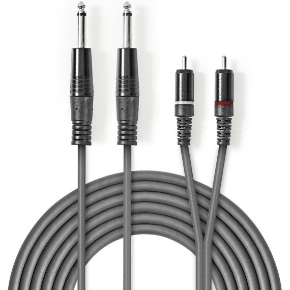 Cavo audio stereo 2x 6,35mm maschio-2x maschio RCA 1.5m