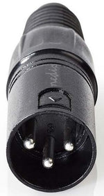 Connettore XLR 3-Pin Maschio nichelato Diametro ingresso cavo 5mm Nero