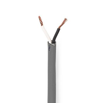 Speaker Cable | 2 x 1.50 mm² | Copper | 100.0 m | Round | PVC | Dark Gray | Reel