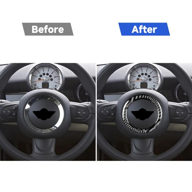 Adesivo decorativo volante fibra di carbonio BMW MINI