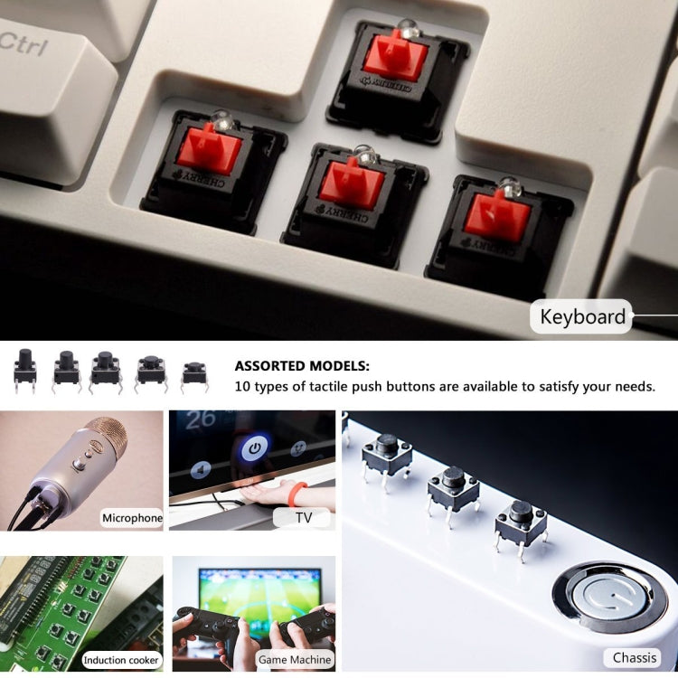 Kit 180 microinterruttori a pulsante tattile in rame