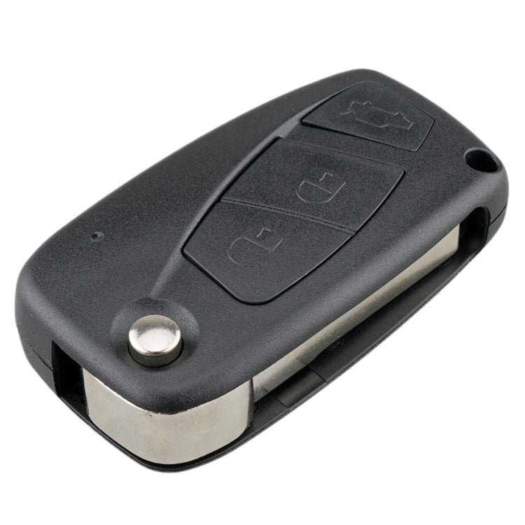 Per chiavi auto FIAT, custodia sostitutiva a 3 pulsanti con supporto laterale per batteria, Black, Blue