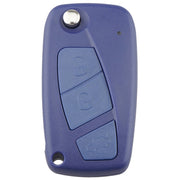 Per chiavi auto FIAT, custodia sostitutiva a 3 pulsanti con supporto laterale per batteria, Black, Blue