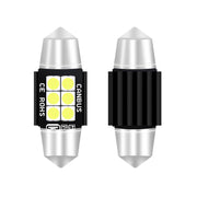 2 PZ 31mm DC12V-24V 3W 6000K 660LM 6LED SMD-3030 Lampada da lettura per auto/Luce targa, 31mm (3W)