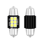2 PZ 31mm DC12V-24V 3W 6000K 660LM 6LED SMD-3030 Lampada da lettura per auto/Luce targa, 31mm (3W)