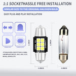 2 PZ 31mm DC12V-24V 3W 6000K 660LM 6LED SMD-3030 Lampada da lettura per auto/Luce targa, 31mm (3W)