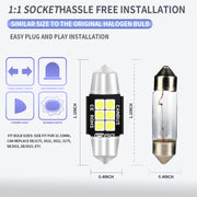2 PZ 31mm DC12V-24V 3W 6000K 660LM 6LED SMD-3030 Lampada da lettura per auto/Luce targa, 31mm (3W)