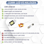 2 PZ 31mm DC12V-24V 3W 6000K 660LM 6LED SMD-3030 Lampada da lettura per auto/Luce targa, 31mm (3W)