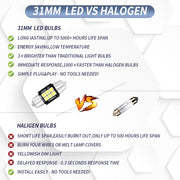 2 PZ 31mm DC12V-24V 3W 6000K 660LM 6LED SMD-3030 Lampada da lettura per auto/Luce targa, 31mm (3W)