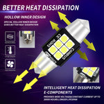 2 PZ 31mm DC12V-24V 3W 6000K 660LM 6LED SMD-3030 Lampada da lettura per auto/Luce targa, 31mm (3W)