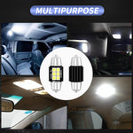 2 PZ 31mm DC12V-24V 3W 6000K 660LM 6LED SMD-3030 Lampada da lettura per auto/Luce targa, 31mm (3W)