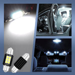 2 PZ 36mm DC12V-24V 3W 6000K 660LM 6LED SMD-3030 Lampada da lettura per auto / Luce targa, 36mm (3W)