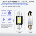 2 PZ 36mm DC12V-24V 3W 6000K 660LM 6LED SMD-3030 Lampada da lettura per auto / Luce targa, 36mm (3W)