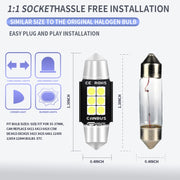 2 PZ 36mm DC12V-24V 3W 6000K 660LM 6LED SMD-3030 Lampada da lettura per auto / Luce targa, 36mm (3W)