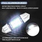 2 PZ 36mm DC12V-24V 3W 6000K 660LM 6LED SMD-3030 Lampada da lettura per auto / Luce targa, 36mm (3W)