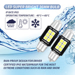 2 PZ 36mm DC12V-24V 3W 6000K 660LM 6LED SMD-3030 Lampada da lettura per auto / Luce targa, 36mm (3W)