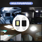 2 PZ 36mm DC12V-24V 3W 6000K 660LM 6LED SMD-3030 Lampada da lettura per auto / Luce targa, 36mm (3W)