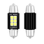 2 PZ 39mm DC12V-24V 3W 6000K 660LM 6LED SMD-3030 Lampada da lettura per auto/Luce targa, 39mm (3W)