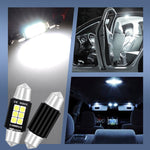 2 PZ 39mm DC12V-24V 3W 6000K 660LM 6LED SMD-3030 Lampada da lettura per auto/Luce targa, 39mm (3W)