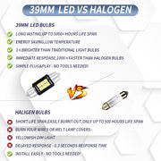 2 PZ 39mm DC12V-24V 3W 6000K 660LM 6LED SMD-3030 Lampada da lettura per auto/Luce targa, 39mm (3W)