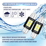 2 PZ 39mm DC12V-24V 3W 6000K 660LM 6LED SMD-3030 Lampada da lettura per auto/Luce targa, 39mm (3W)