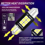 2 PZ 39mm DC12V-24V 3W 6000K 660LM 6LED SMD-3030 Lampada da lettura per auto/Luce targa, 39mm (3W)
