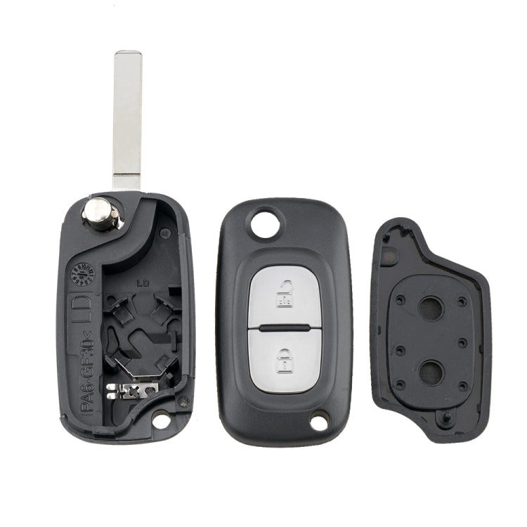 Per RENAULT Clio / Megane / Kangoo / Modus Chiavi di ricambio per auto 2 pulsanti Custodia per chiave con stelo della chiave pieghevole, For RENAULT Clio 2 Buttons