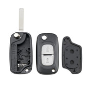 Per RENAULT Clio / Megane / Kangoo / Modus Chiavi di ricambio per auto 2 pulsanti Custodia per chiave con stelo della chiave pieghevole, For RENAULT Clio 2 Buttons