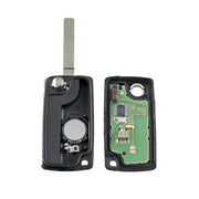 Per chiave auto telecomando intelligente PEUGEOT 2 pulsanti con chip integrato, batteria e supporto, senza scanalatura, frequenza: 433 MHz, 2 Buttons without Grooved