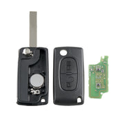 Per chiave auto telecomando intelligente PEUGEOT a 2 pulsanti con chip integrato PCF7961, batteria, supporto, stelo chiave scanalato e segnale ASK, frequenza: 433 MHz, 2 Buttons with Slotted Key Blade
