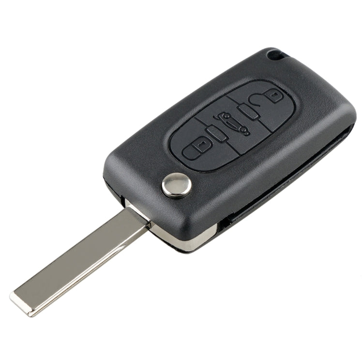Per chiave auto telecomando intelligente PEUGEOT 3 pulsanti con chip integrato, batteria, supporto e stelo chiave con fessura, frequenza: 433 MHz, 3 Buttons