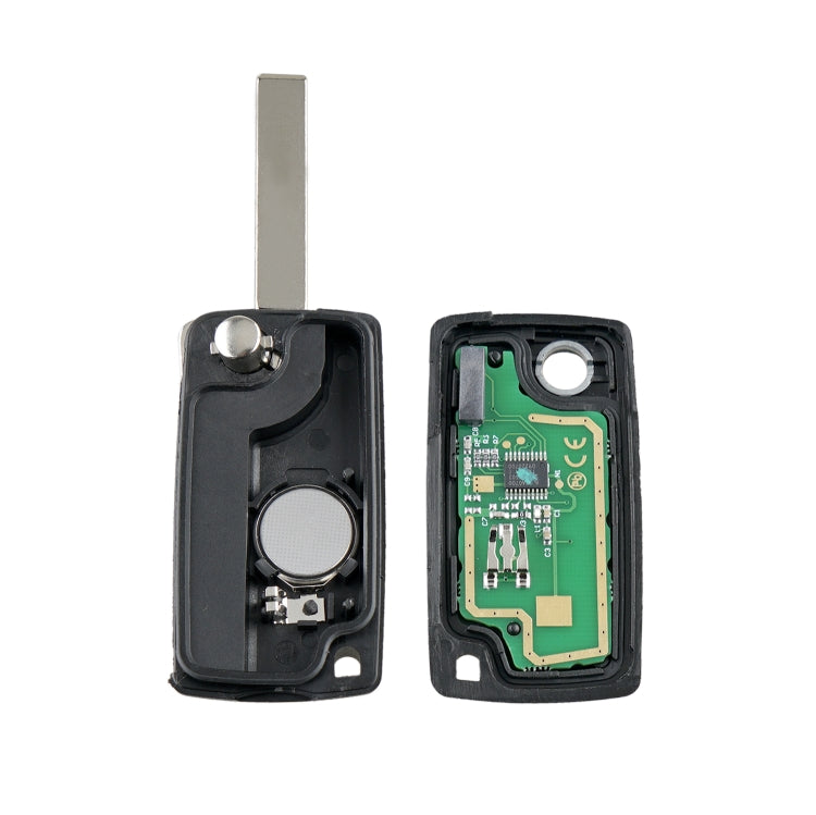 Per chiave auto telecomando intelligente PEUGEOT 3 pulsanti con chip integrato, batteria, supporto e stelo chiave con fessura, frequenza: 433 MHz, 3 Buttons