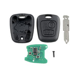 Per PEUGEOT 206 Chiave per auto con telecomando intelligente a 2 pulsanti con chip e batteria integrati, frequenza: 433 MHz, For PEUGEOT 206